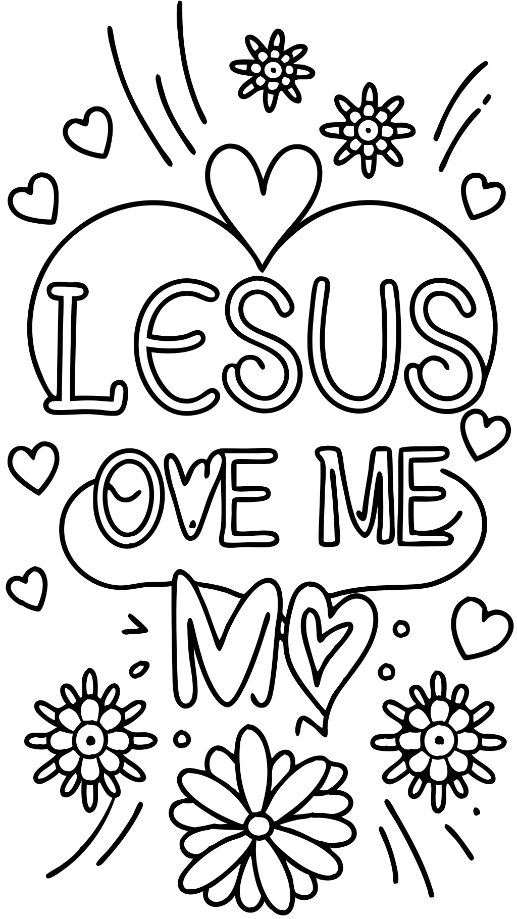 Jésus Loves Me Coloring Page